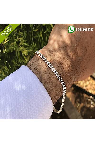 925 Ayar Gm Zarif Erkek Zinciri Bileklik Stok Kodu:2019898