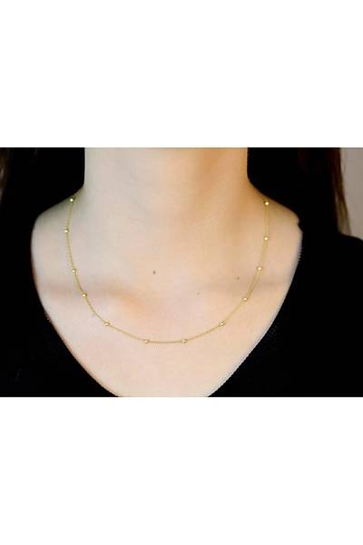 Kadn Gm 50 Cm Altn Yaldzl Top Top Zincir Dgn20487