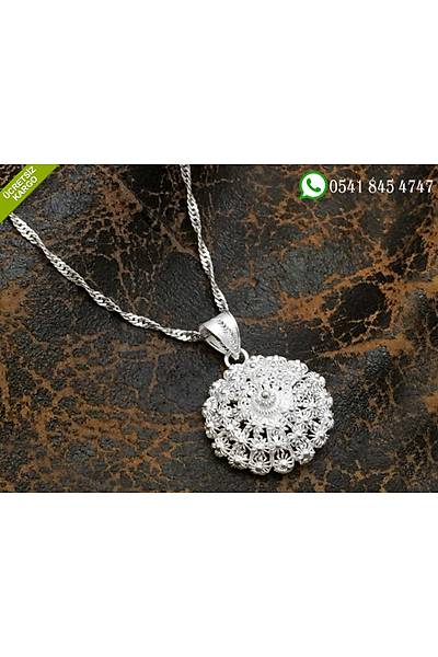 925 Ayar Bereket Model Telkari El ���ili�i G�m�� Bayan Kolye Stok Kodu:2018814