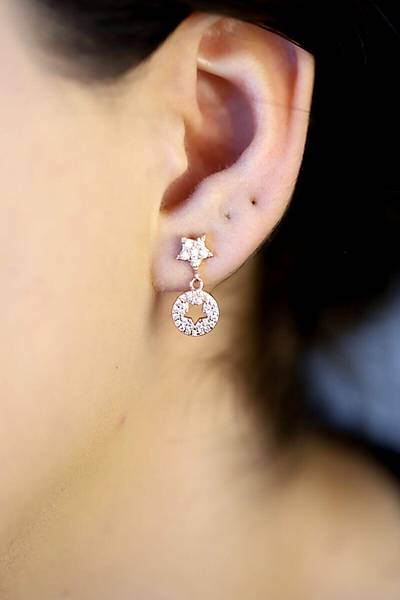 Kadn Zirkon Tal Yldzl Model Rose Gm Kpe Dgn20367