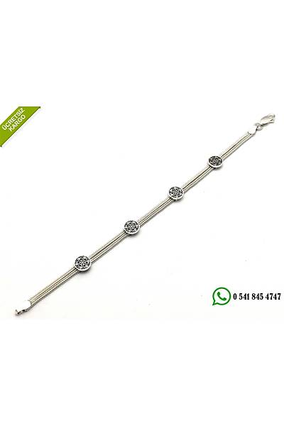 925 Ayar �zel Tasar�m El ��i Midyat Has�r� G�m�� Bayan Bileklik Stok Kodu:2018692