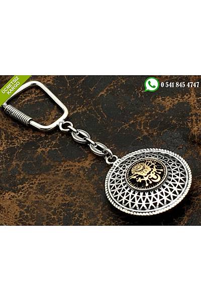 925 Ayar Osmanl� Tu�ral� Tasar�ml� Oksitli Telkari G�m�� Anahtarl�k Stok Kodu:2018228