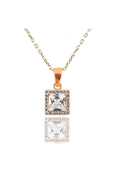 Kad�n Baget Ta�l� Rose Kolye Dgn20646