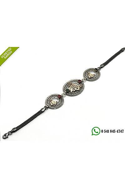925 Ayar G�m�� Osmanl� Tu�ral� Oksitli Telkari Bayan Bileklik Stok Kodu: 20174643