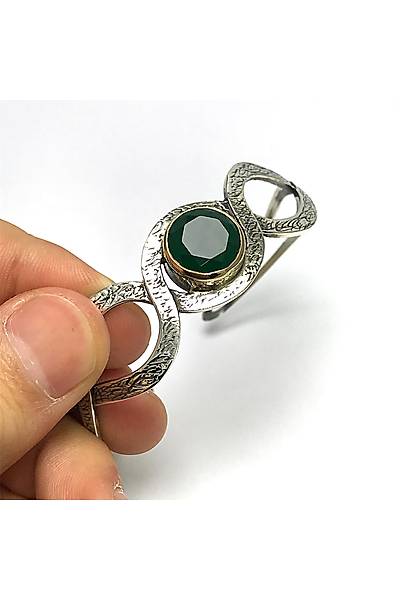 925 Ayar Gm zel El i Tasarm Kk Zmrt Tal Otantik Bilezik Stok Kodu:2019508