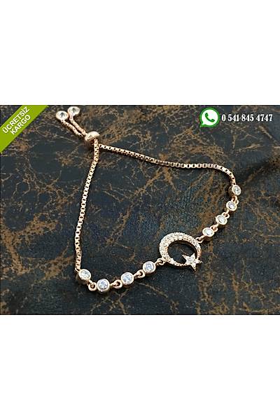 Gm Rose Kaplama Ayyldz Model Ayarlanabilir Bayan Bileklik Stok Kodu:20174359