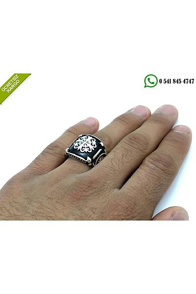 925 Ayar Gm zel lemeli Oniks Tal Erkek Yzk Stok Kodu:20174301