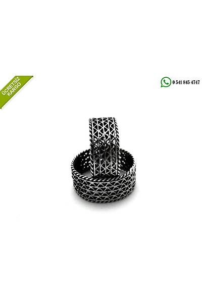 Midyat Oksitli Telkari Gm Bay Bayan ift Alyans Stok Kodu:20171121