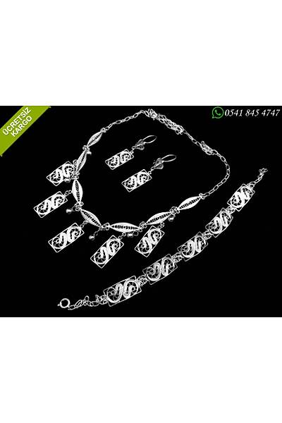 Hitit Gerdanlk Modeli 925 Ayar Gm Telkari Bayan l Takm Stok Kodu: 20171084