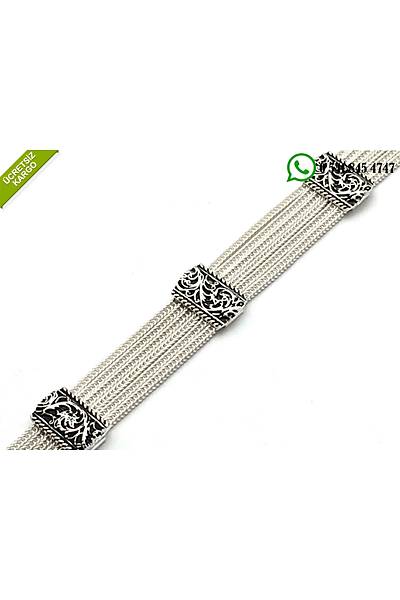 925 Ayar �zel Tasar�m El ��i Midyat Has�r� G�m�� Bayan Bileklik Stok Kodu:2018658