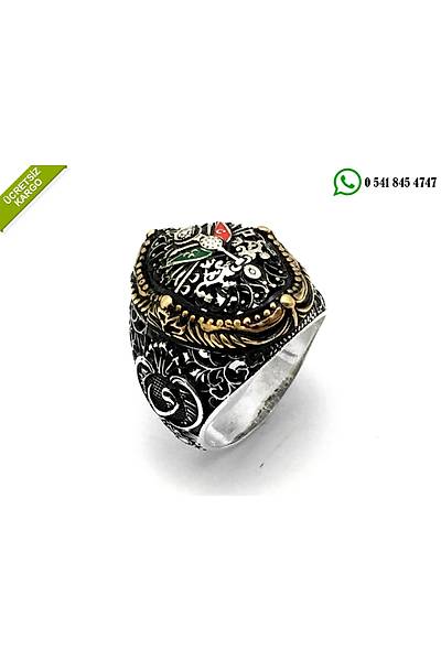 925 Ayar Gm zel Tasarm Osmanl Sanca Model Erkek Yzk Stok Kodu:20174403