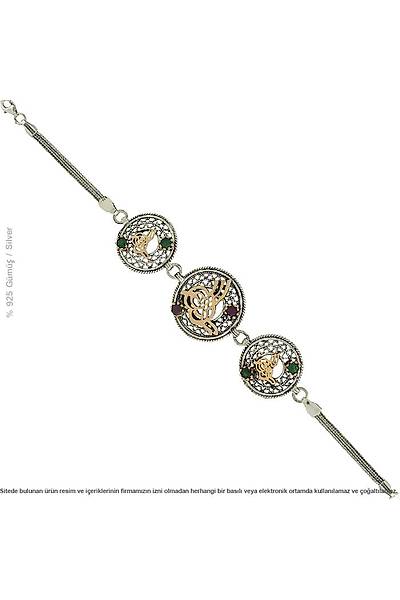 925 Ayar G�m�� Osmanl� Tu�ral� Temal� El ��i Bayan Bileklik Stok Kodu: 20173612