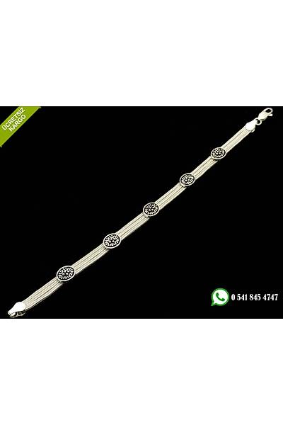 925 Ayar �zel Temal� El ��i Midyat Has�r� G�m�� Bayan Bileklik Stok Kodu:2018748