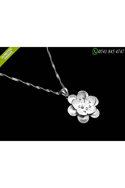 Çiçek Model 925 Ayar Gümüş Telkari Bayan Kolye Stok Kodu:20171631