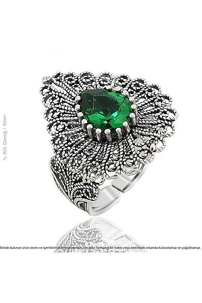 925 Ayar Damla Motifli Ye�im Ta�l� Oksitli Telkari G�m�� Bayan ��l� Set Stok Kodu:20174136