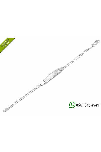 925 Ayar G�m�� �zel Tasar�m �sim Yaz�labilir �ocuk Bileklik Stok Kodu:2018853