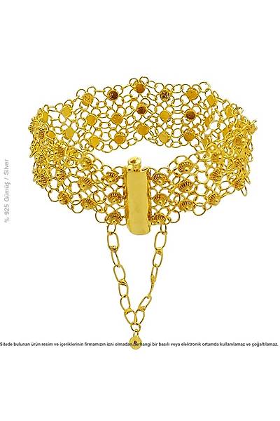 Midyat Telkari Altın Kaplama Gümüş Üç Sıralı El İşi Kişniş Bileklik Stok Kodu: 20173238