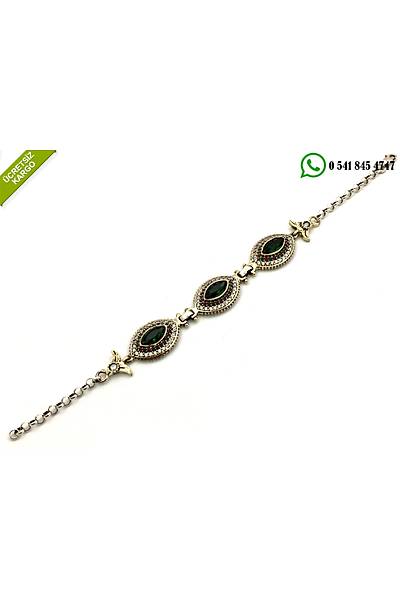925 Ayar Gm Yeim Tal Tasarm Otantik Bayan Bileklik Stok Kodu:20174442