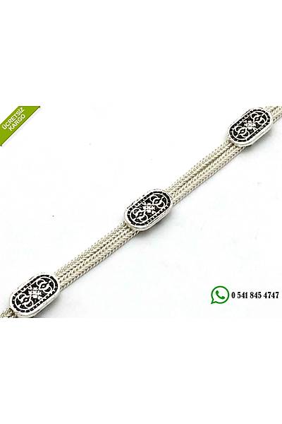 925 Ayar �zel Tasar�m El ��i Midyat Has�r� G�m�� Bayan Bileklik Stok Kodu:2018679