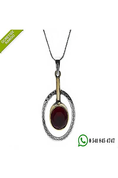 925 Ayar Gm Yakut Tal zel El i Dvme Tasarm Otantik Kolye Stok Kodu:20191060