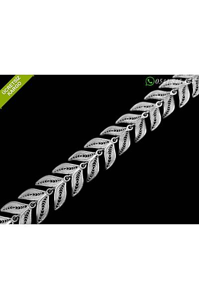 Yaprak Model 925 Ayar Gm Bayan Telkari Bileklik Stok Kodu:20172253