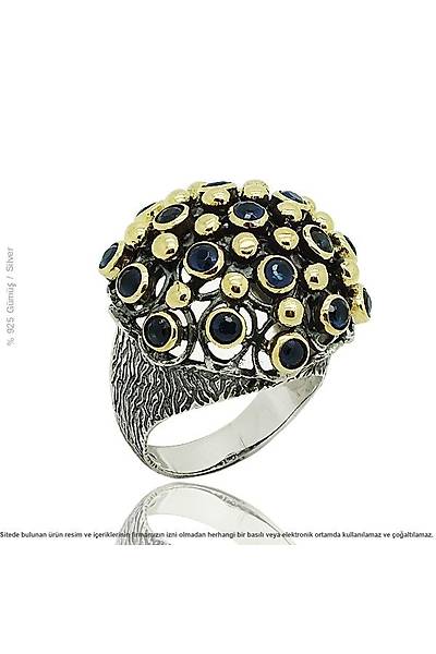 925 Ayar G�m�� Safir Ta�l� Tasar�m Otantik Bayan Y�z�k Stok Kodu:20173517