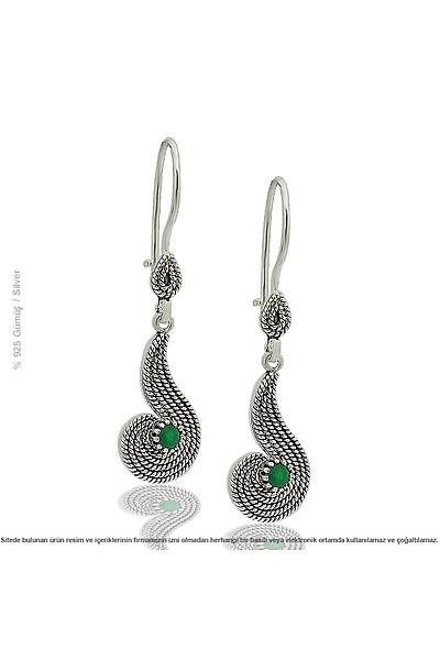 925 Ayar G�m�� Damla Temal� Telkari Bayan K�pe Stok Kodu:20173843