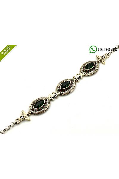 925 Ayar Gm Yeim Tal Tasarm Otantik Bayan Bileklik Stok Kodu:20174442