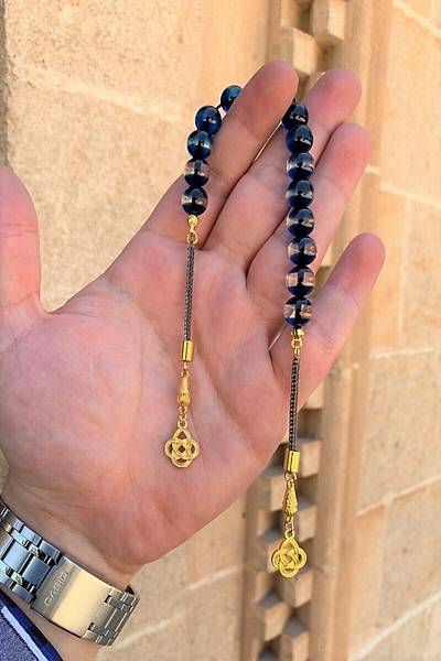 Erkek Mavi Toz Pres Zaza Tesbih Dgn1194