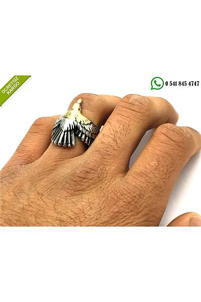 925 Ayar Gm Kartal zel Tasarml Tasz Erkek Yzk Stok Kodu:20174490