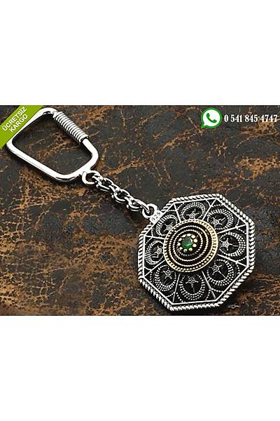 925 Ayar Ayyldz Tasarml Oksitli Telkari Gm Anahtarlk Stok Kodu:2018225