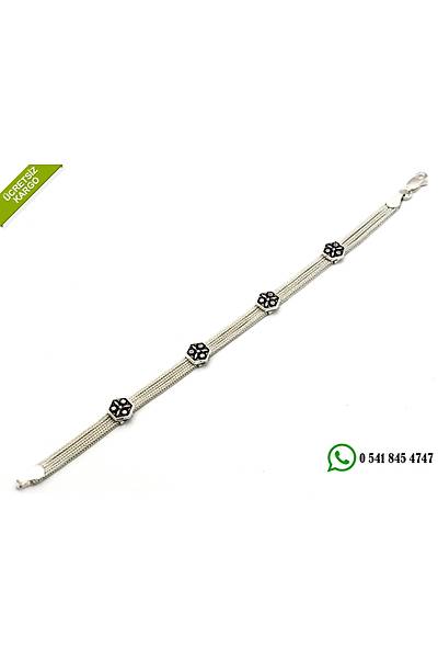 925 Ayar �zel Tasar�m El ��i Midyat Has�r� G�m�� Bayan Bileklik Stok Kodu:2018681