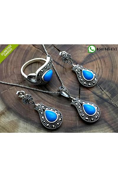 Firze Ve Markazit Tal Lale Model 925 Ayar Gm Bayan l Set Stok Kodu:20173113