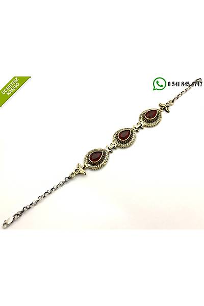 925 Ayar Gm Yakut Tal Damla Model Otantik Bayan Bileklik Stok Kodu:20174452