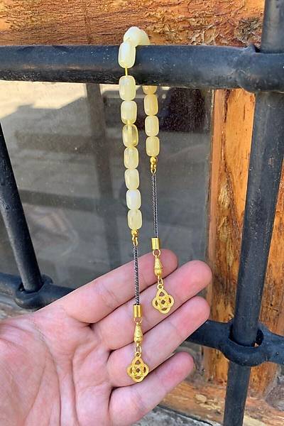 Toz Kehribar Hareli Zaza Tesbih Dgn1190