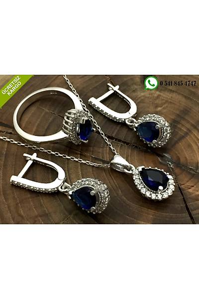 Safir Ve Zirkon Tal Damla Model Gm Bayan l Set Stok Kodu:20173062