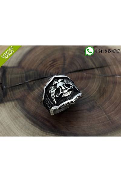 �ift Ba�l�kl� Sel�uklu Kartal� 925 Ayar G�m�� Erkek Y�z�k Stok Kodu: 20172083