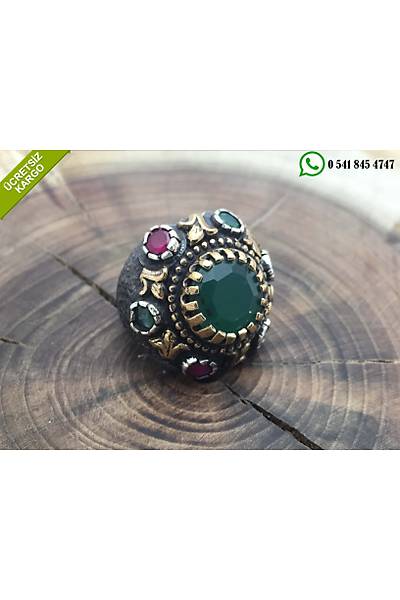 Zmrt ve Yakut Tal Otantik Gm Bayan Yzk Stok Kodu: 2017302