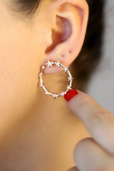 Kadn Zirkon Tal Yldzl Halkal Model Rose Gm Kpe Dgn20385