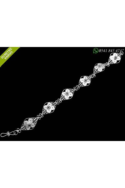 �i�ek Model 925 Ayar G�m�� Bayan Telkari Bileklik Stok Kodu:20172241