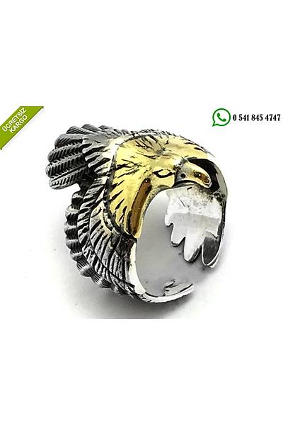 925 Ayar Gm Kartal zel Tasarml Tasz Erkek Yzk Stok Kodu:20174490