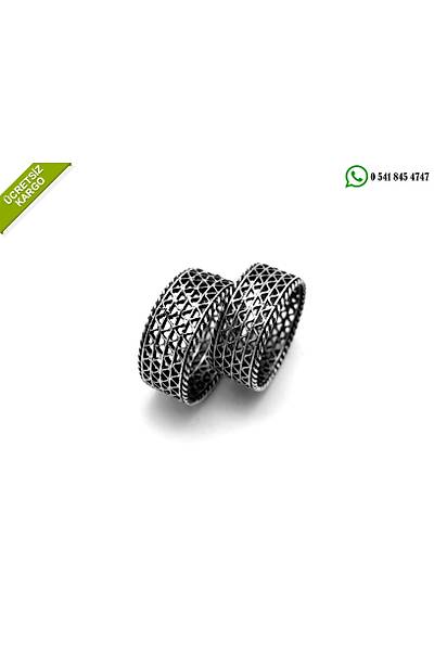 Midyat Oksitli Telkari Gm Bay Bayan ift Alyans Stok Kodu:20171121