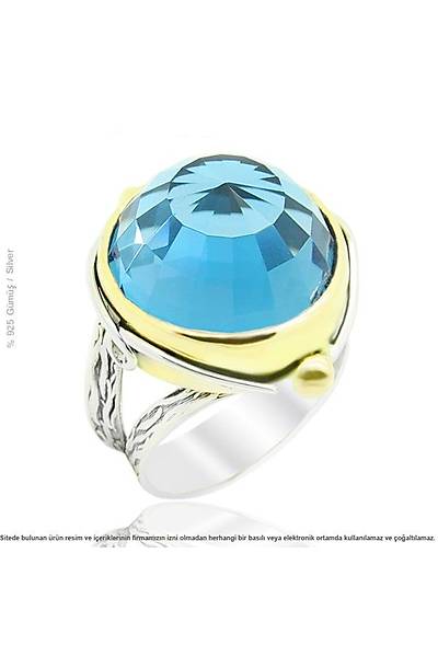 Akuamarin Ta�l� 925 Ayar G�m�� Bayan Otantik ��l� Set Stok Kodu:20174117