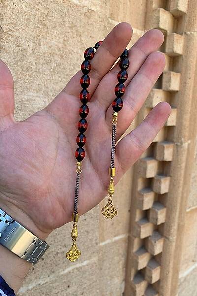 Hediye S�rmeli Toz Kehribar Zaza Tesbih Dgn1186