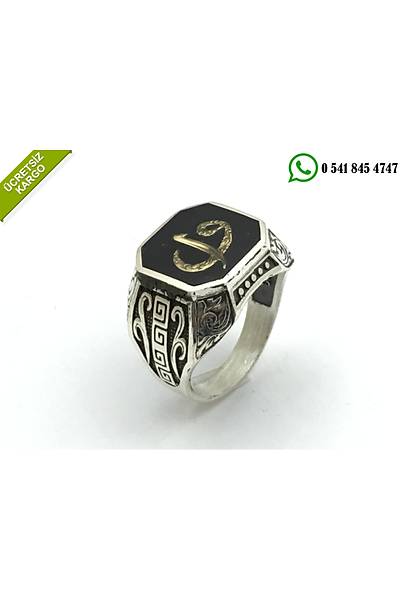 925 Ayar Gm Elif Vav Harfli Erkek Yzk Stok Kodu:20174248