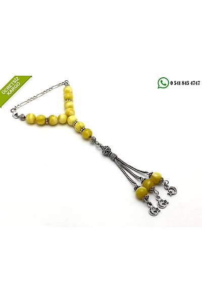 925 Ayar Toz Damla Kehribar Tal Tesbih Model Gm Anahtarlk Stok Kodu:20174329
