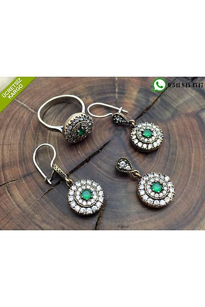 Zirkon Ve Zmrt Tal Otantik Gm l Set Stok Kodu:20172552