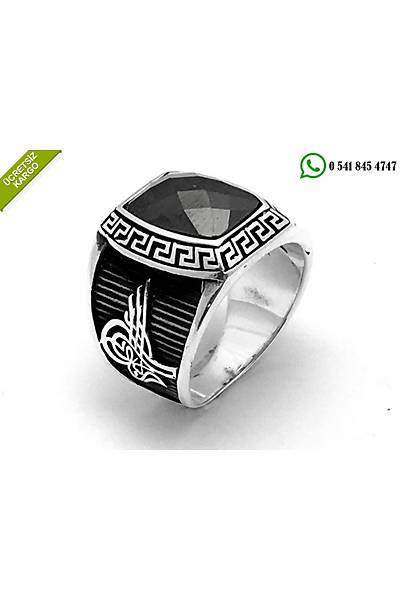 925 Ayar Gm Siyah Zirkon Tal Osmanl Tural Erkek Yzk Stok Kodu:20174475