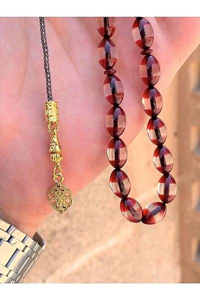 S�rmeli Toz Kehribar Tesbih Dgn11174