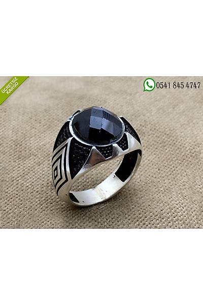 925 Ayar Gm Siyah Zirkon Tal Zarif Tasarm Erkek Yzk Stok Kodu:20181415